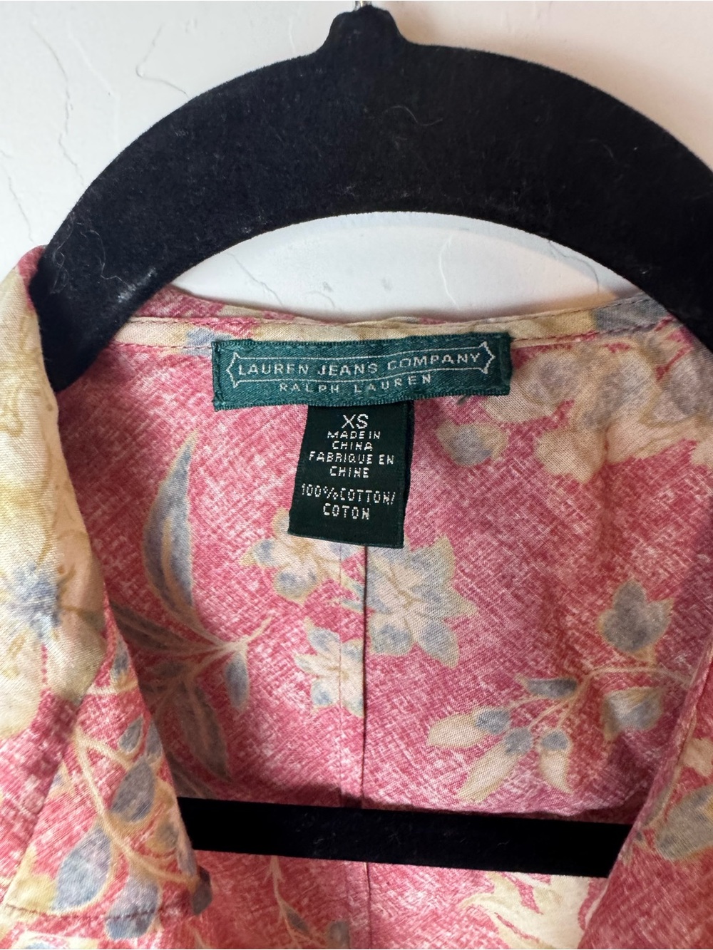 Vintage Lauren Ralph Lauren Floral Ruffle Wrap Tie Blouse XS - Picture 2 of 10